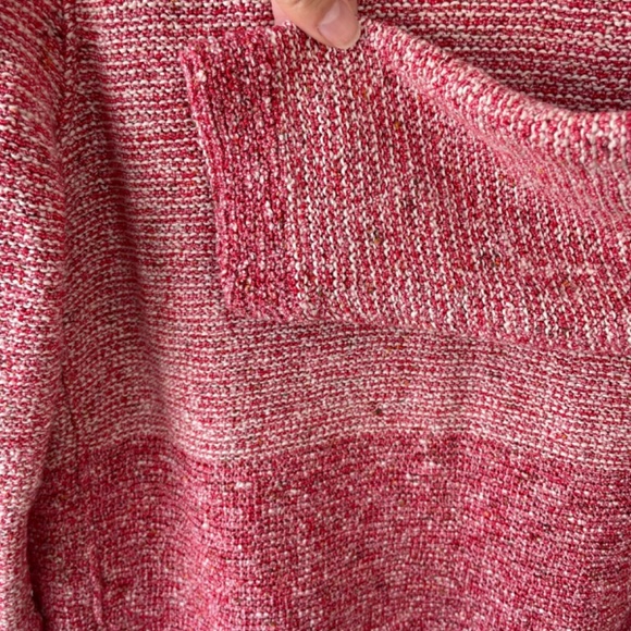 STEFAN GREEN RED WHITE & PINK TEXTURED KNIT OPEN FRONT CARDIGAN SIZE 3 (LARGE) - Picture 12 of 13